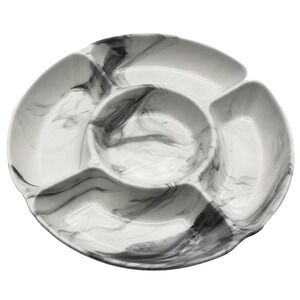 Chic & Tonic The Polished Collection 8in Ceramic Sectional Marble Party Dish